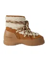 Moon Boot Luna Low Shearling And Suede Snow Boots In Brown