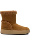 Moon Boot Shearling-trimmed Suede Boots In Brown