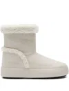 Moon Boot Shearling-trimmed Suede Boots In White