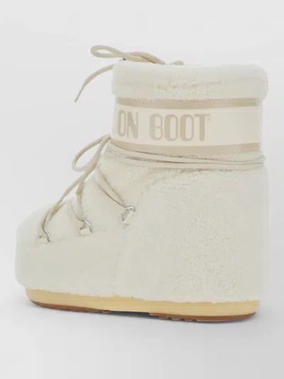 Moon Boot Shearling-effect Logo-print Snow Boots In White
