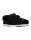 Moon Boot Shearling-lined Lace-up Flat Bootie In Nero