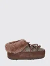Moon Boot X Guest In Residence Suede Shearling-trim Chalet Mules In Brown