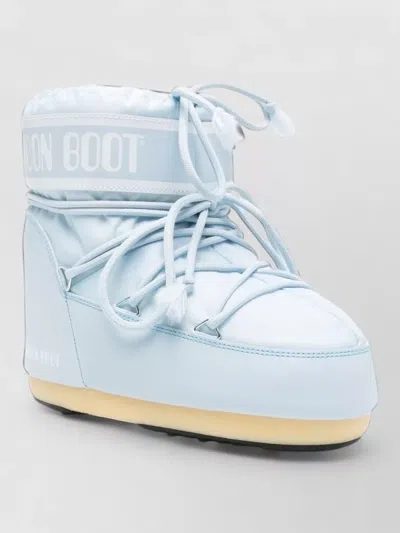 Moon Boot Silk Logo-print Lace-up Snow Boots In Blue
