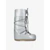 Moon Boot Glitter-embellishment Lace-up Boots In Silver