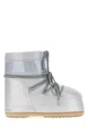 Moon Boot Silver Logo Glitter Boots In Silver