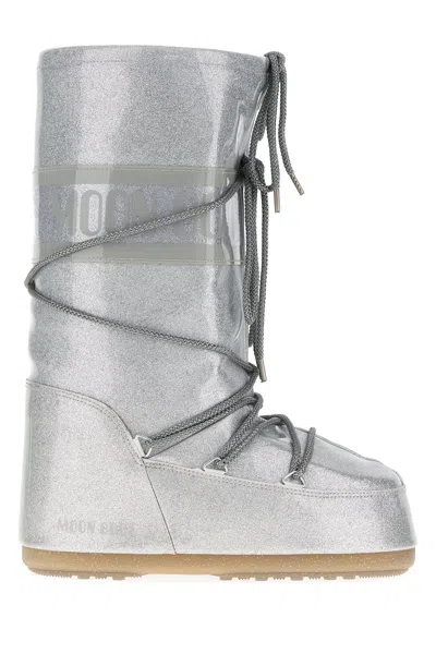 MOON BOOT MOON BOOT SILVER RUBBER ICON BOOTS