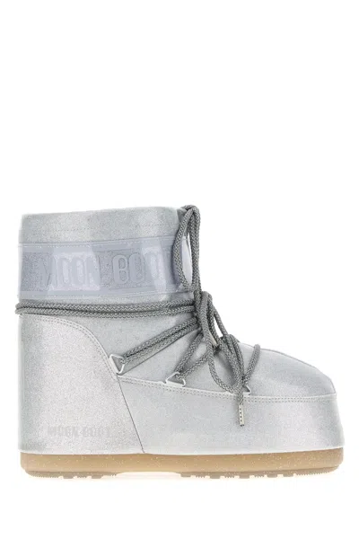 Moon Boot Silver Rubber Icon Low Ankle Boots