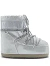 Moon Boot Icon Low Silver Glitter Ankle Boots In Gray