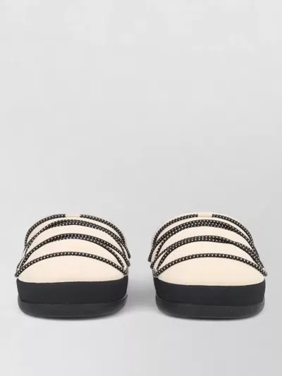 Moon Boot Slipper Shoe Round Toe Rope Contrast Sole In Multi