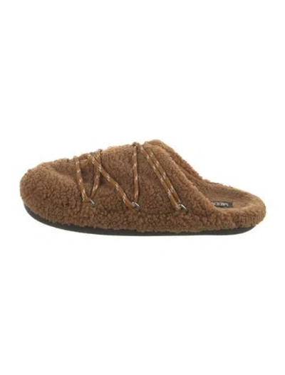 Pre-owned Moon Boot Slippers In Brown