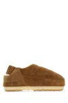Moon Boot Suede Stitched Round Sole Slippers