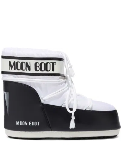 Moon Boot Kids Icon Low Boots In Nero Neri E Grigi