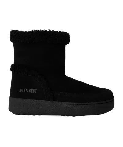 Moon Boot Solid Color Ankle Boots In Black
