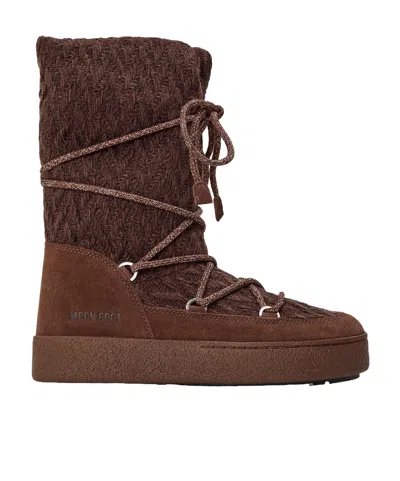 Moon Boot Solid Color Ankle Boots In Brown