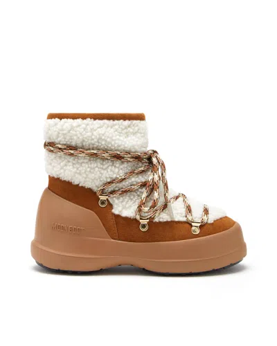 MOON BOOT LUNA SHERLING WHISKEY/OFF WHITE BOOT