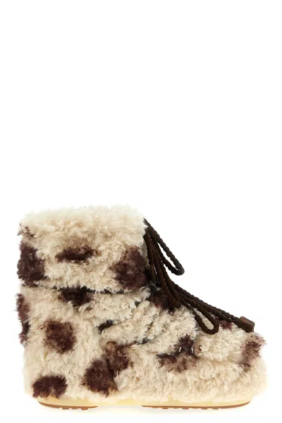 MOON BOOT 'ICON LOW CURLY LIGHT' ANKLE BOOTS