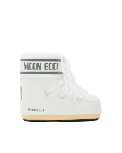 MOON BOOT ICON LOW NYLON WHITE SNOW BOOTS