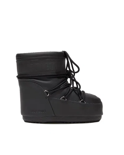 MOON BOOT ICON LOW RUBBER BLACK SNOW BOOTS
