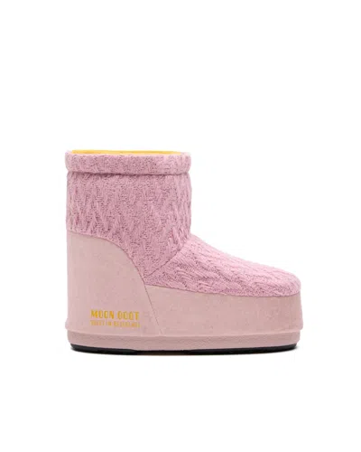 MOON BOOT STIVALI DA NEVE IN MAGLIA ROSE