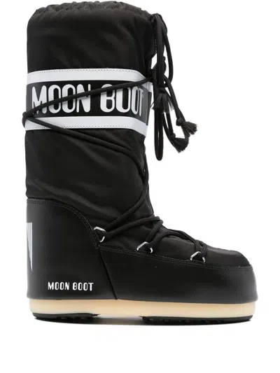 Moon Boot Stivali Icon In Nylon In Black