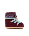Moon Boot Plum Suede Icon Low Ankle Boots In Burgundy