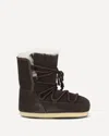 Moon Boot Suede And Shearling Ankle Boots In Multi