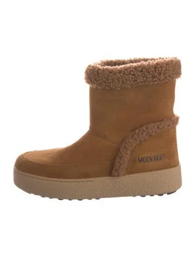 Pre-owned Moon Boot Suede Boots In Brown