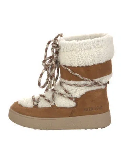 Pre-owned Moon Boot Suede Boots In Neutrals
