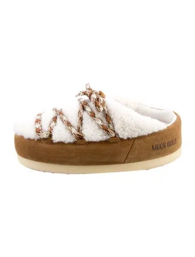 Pre-owned Moon Boot Suede Colorblock Pattern Espadrilles In Neutral