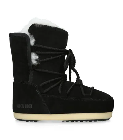 Moon Boot Suede Evx Ankle Boots In Black