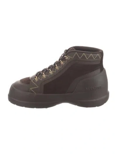 Pre-owned Moon Boot Suede Lace-up Boots In Brown