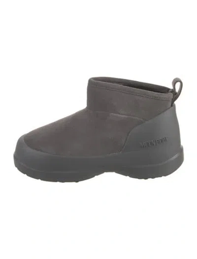 Pre-owned Moon Boot Suede Lace-up Boots In Gray
