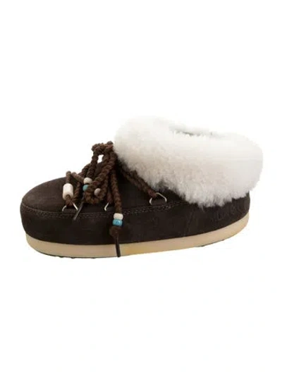 Pre-owned Moon Boot Suede Snow Boots In Black