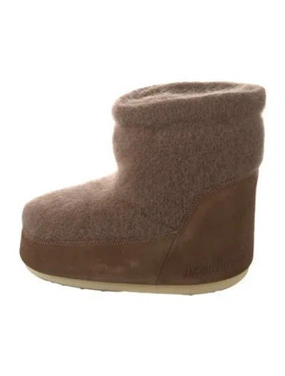 Pre-owned Moon Boot Suede Snow Boots In Brown
