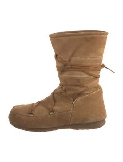 Pre-owned Moon Boot Suede Snow Boots In Brown