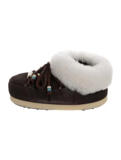 Pre-owned Moon Boot Suede Snow Boots In Neutrals
