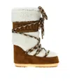 Moon Boot Icon Shearling And Suede Snow Boots In White