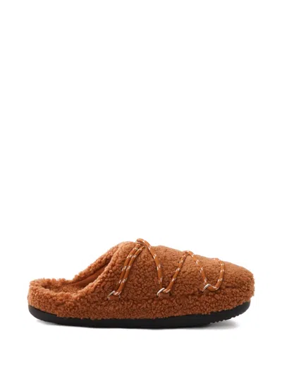 Moon Boot Teddy Slip-on Slippers In Brown
