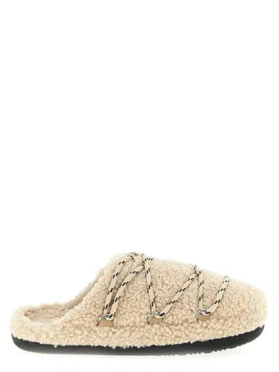 Moon Boot 'teddy Slipper' Mules In White