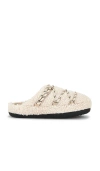Moon Boot Teddy Texture Slippers Flat Sole Lace In Multi