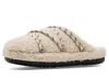 Moon Boot Teddy Texture Slippers Flat Sole Lace In Multi