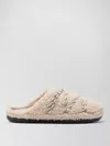 Moon Boot Teddy Texture Slippers Flat Sole Lace In Neutral