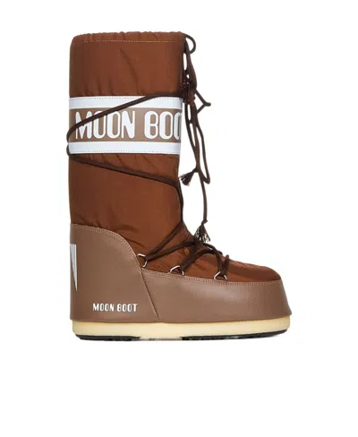Moon Boot Icon Nylon Boots In Shitake
