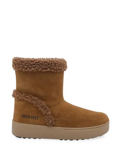 Moon Boot Tina Suede Ankle Boots In Brown