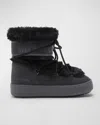 Moon Boot Ltrack Tube Faux Fur Booties In Black