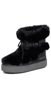 Moon Boot Women's Ltrack Faux Fur Cold Weather Boots In Black