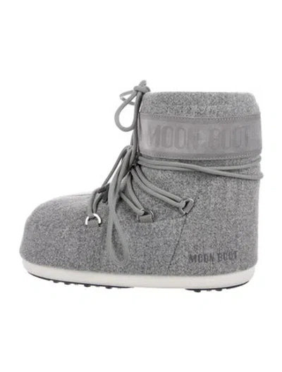 Pre-owned Moon Boot Tweed Snow Boots In Grey
