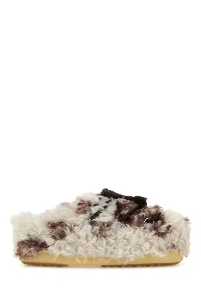 Moon Boot Two-tone Eco Fur Eyx Slippers In Multi