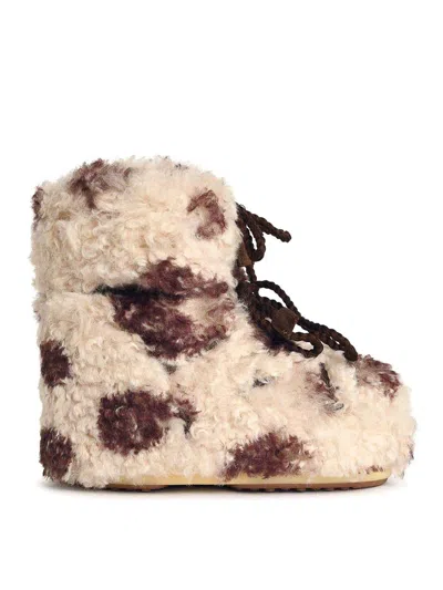 Moon Boot Two-tone Faux Fur Boot In Neutral