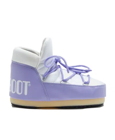 Moon Boot Two-tone Padded Lace-up Boots In Purple